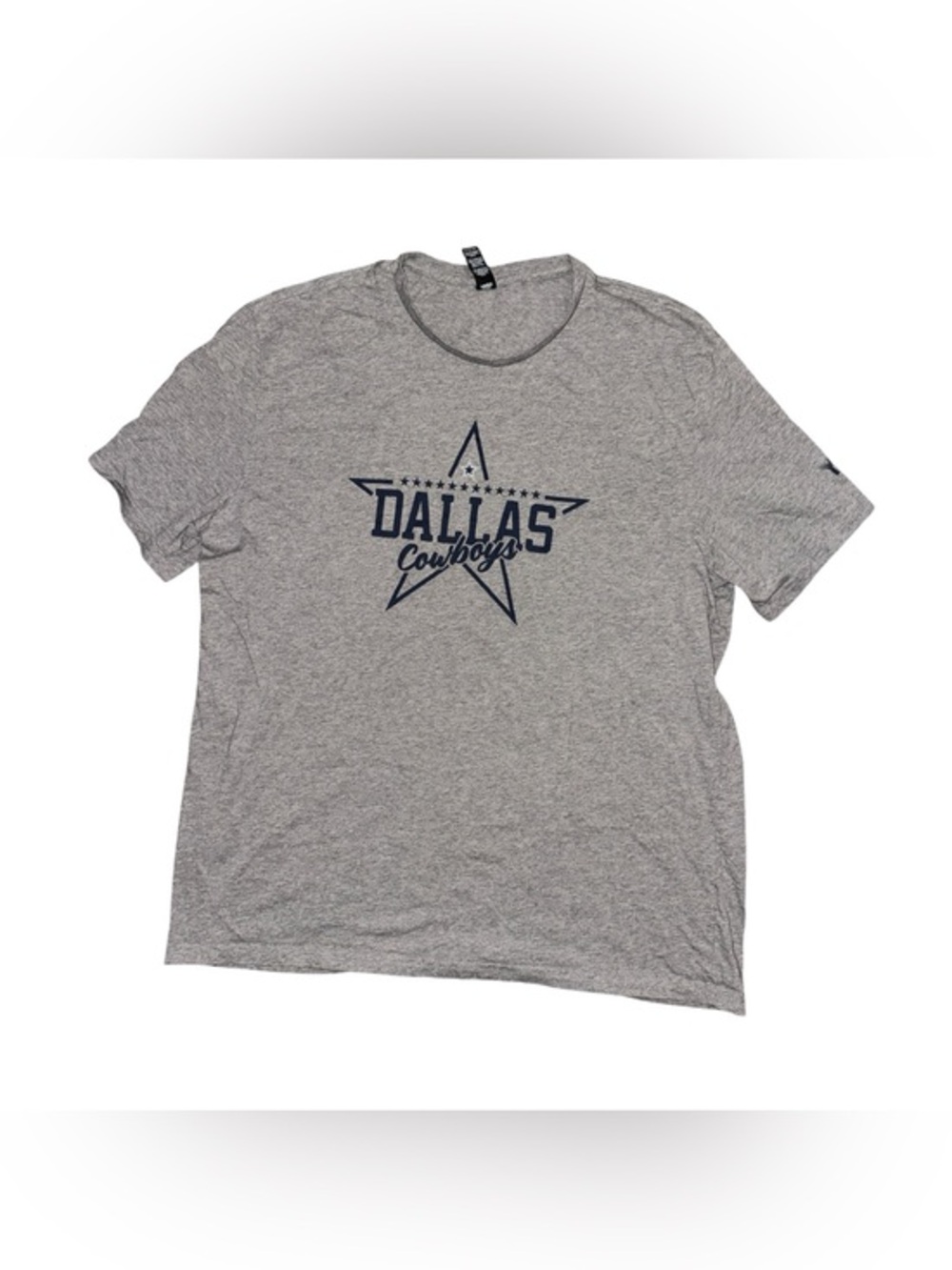 Dallas Cowboys District Heather Gray Tee with Navy Graphic Football T-Shirt XL